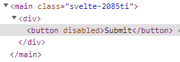 button disable binding in svelte